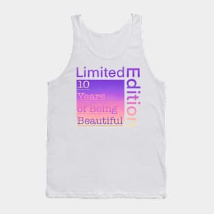 10 Year Old Gift Gradient Limited Edition 10th Retro Birthday Tank Top